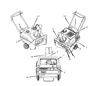 Decals Diagram and Parts List for 1695445-LP1695445-522E  Briggs and Stratton Snow Blower
